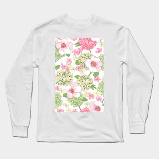 pastel toned flower pattern Long Sleeve T-Shirt